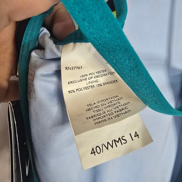 Nike Pow Lingerie Tank One Piece Swimsuit Competitive‎ Multicolor NWT Size 14 - Picture 9 of 9